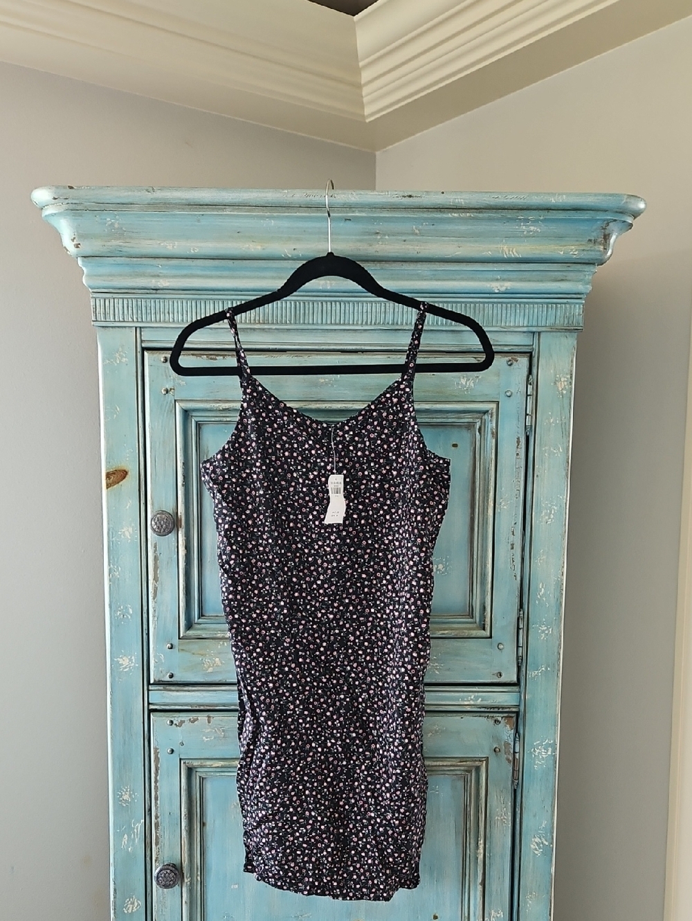 NWT Abercrombie kidsBlack Floral Spaghetti Strap Dress - Lightweight Summer Dres